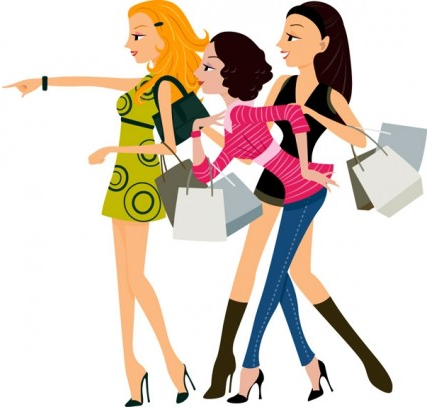 Women fashion shopping Free vectors material