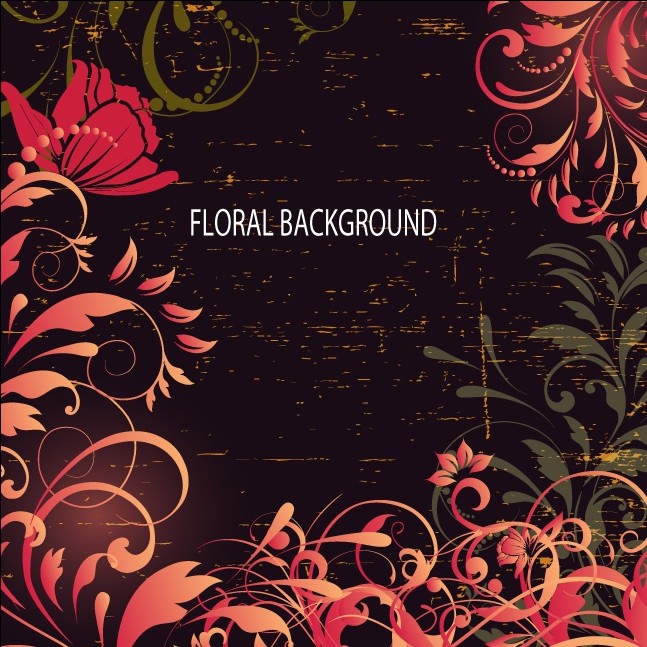 Wooden Floral Background vectors graphic