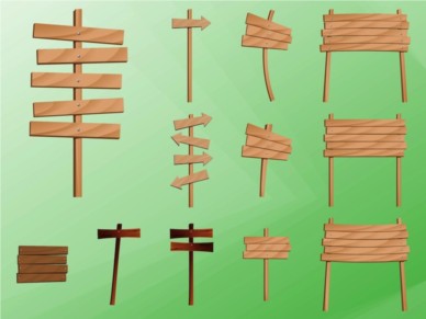 Wooden Post Signs design vectors