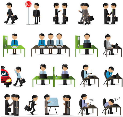 Working People Set 4 vector