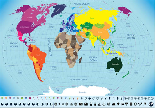 World Different Maps vector graphics free download
