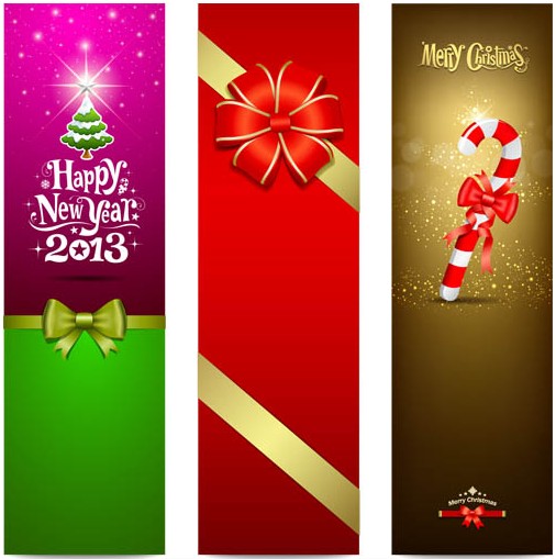 X-mas Vertical Banners vector free download