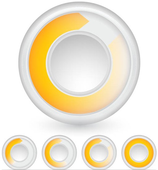 Yellow Progress Icons vector