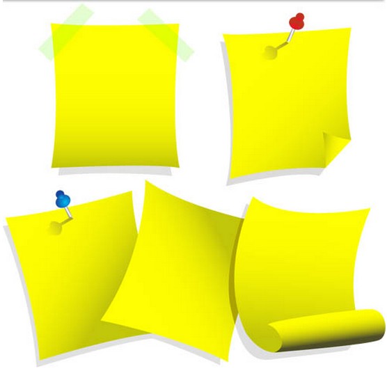 Yellow Staple Paper vectors