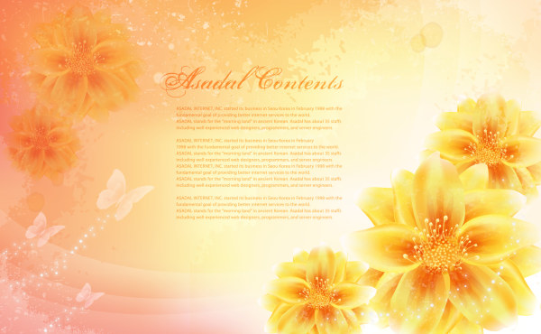 Yellow flowers background vector