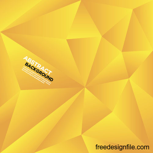 Yellow geometric polygon background vector
