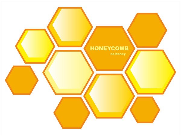 Yellow honeycomb background vector