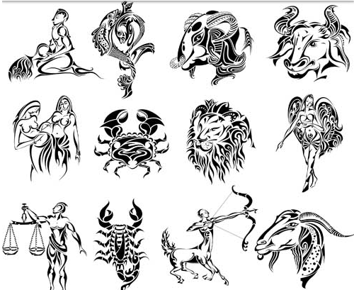 Zodiac Creative Symbols vector