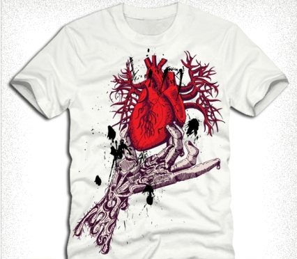 anatomical red heart with vector
