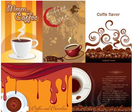 aromatic coffee theme vector graphics