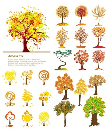 autumn trees vector
