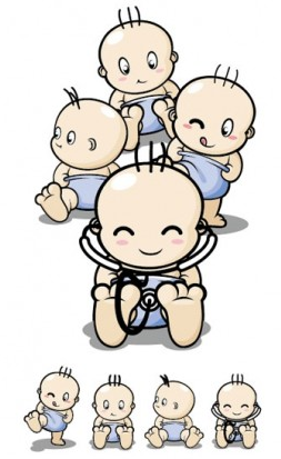 baby cartoon characters vector