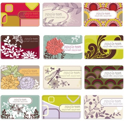 background elegant flower pattern cards 01 design vectors