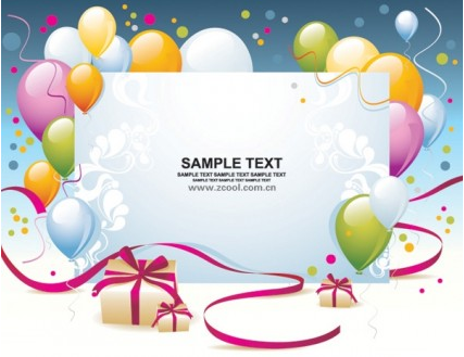 balloon gift card background vector graphics