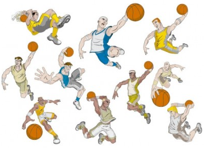 basketball cartoon characters vector material