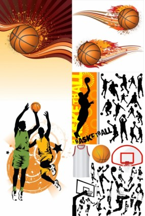 basketball silhouette shiny vector