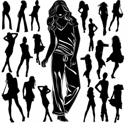 black and white silhouette 03 vector