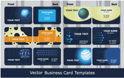 blue card templates technology 01 vector set