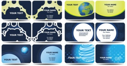 blue card templates technology 02 vector