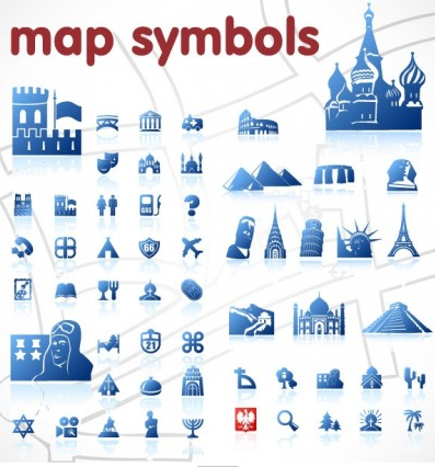 blue map symbol vector graphics