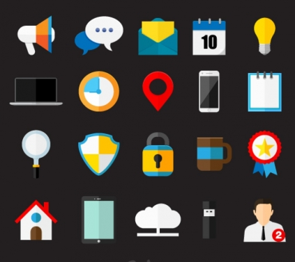 business icons Free vector graphic