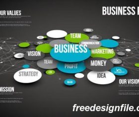 business newtwork dark 3d template vector