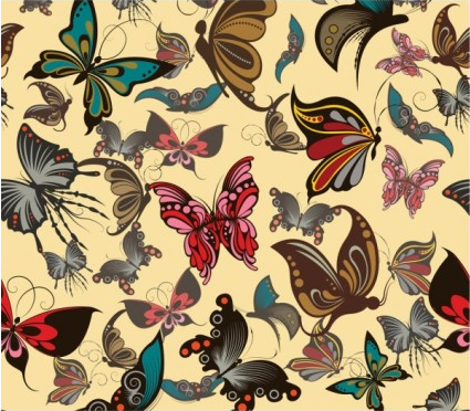 butterfly pattern background vector