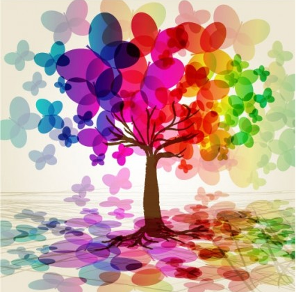 butterfly tree design vector