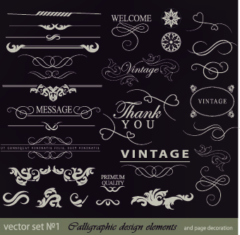 calligraphic and labels 2 vector