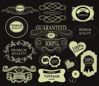 calligraphic and labels 4 vector