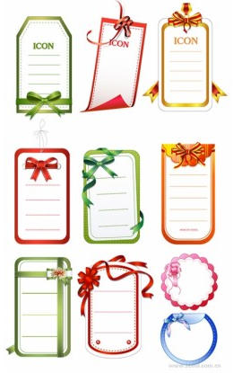 cards with bow vector free download