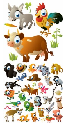 cartoon animal images vector set
