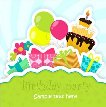 cartoon birthday card 05 vector free download