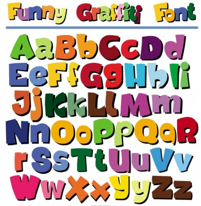 cartoon pop letters vector