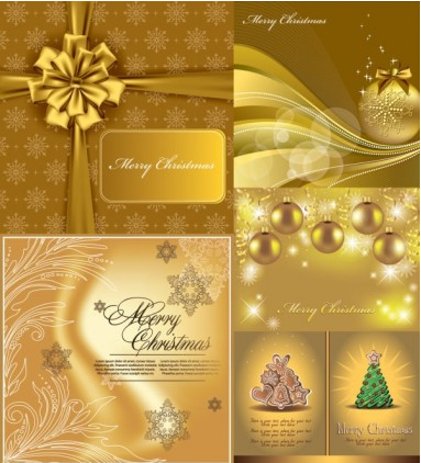 Christmas golden background vectors graphics