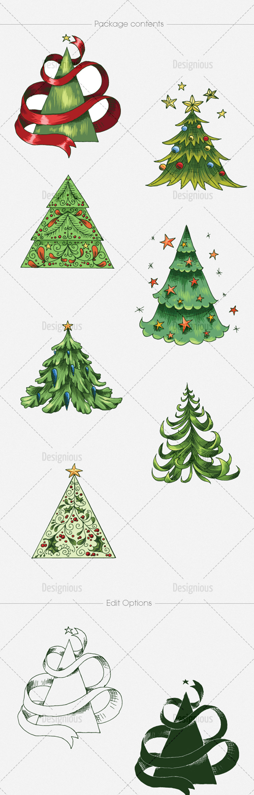 christmas trees vector