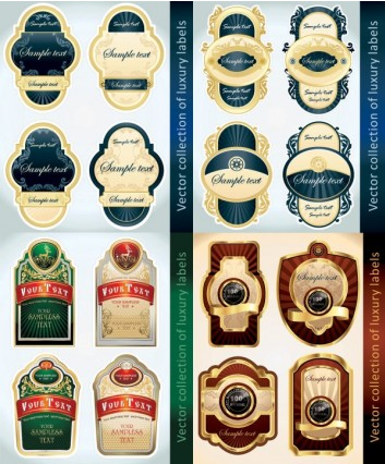 classic bottle label stickers vector