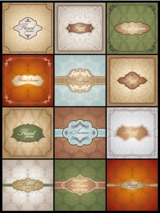 classic pattern cards background 02 set vector