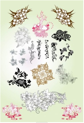 classical pattern flowers vector