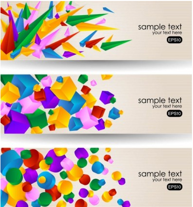 color banners 03 vector