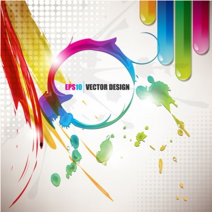 Color paint splashes background vector graphics