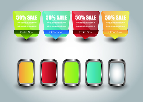 colored sale labels 1 vectors