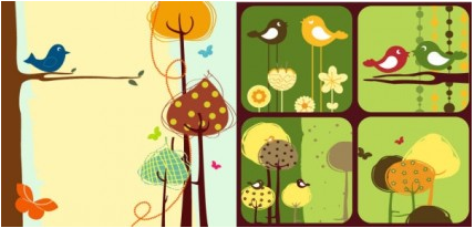 colorful bird theme design vector