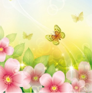 colorful flowers background 04 set vector