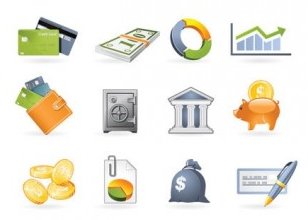 commercial and financial icon 2 vector set