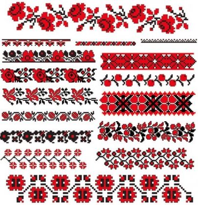 cross stitch patterns 07 vector