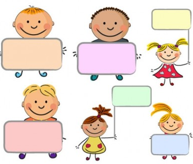 cute kids placards vector material