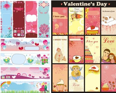 cute valentine day background vector