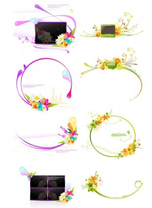 decorative fashion flower pattern vectors graphics