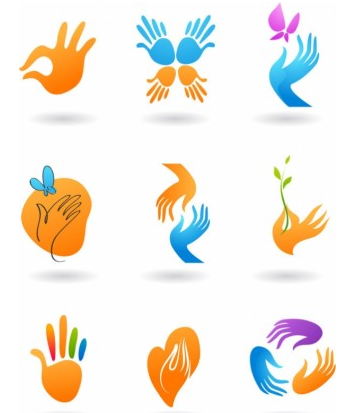 deformed hand icon vector